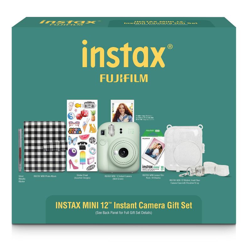 slide 2 of 10, Fujifilm Instax Mini 12 Holiday Bundle - Mint Green: Automatic Focus & Flash, 1 ct