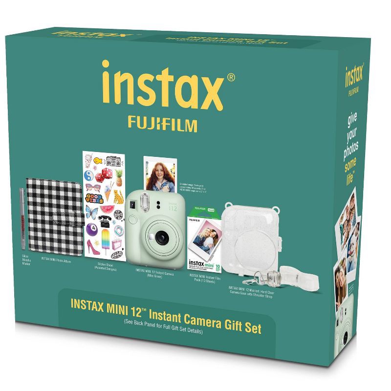 slide 3 of 10, Fujifilm Instax Mini 12 Holiday Bundle - Mint Green: Automatic Focus & Flash, 1 ct