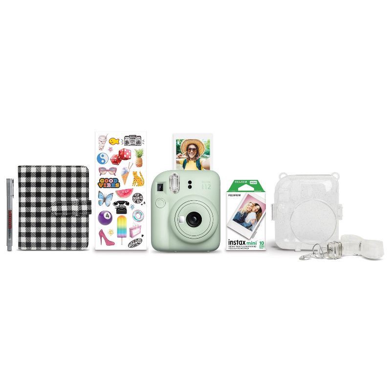 slide 1 of 10, Fujifilm Instax Mini 12 Holiday Bundle - Mint Green: Automatic Focus & Flash, 1 ct