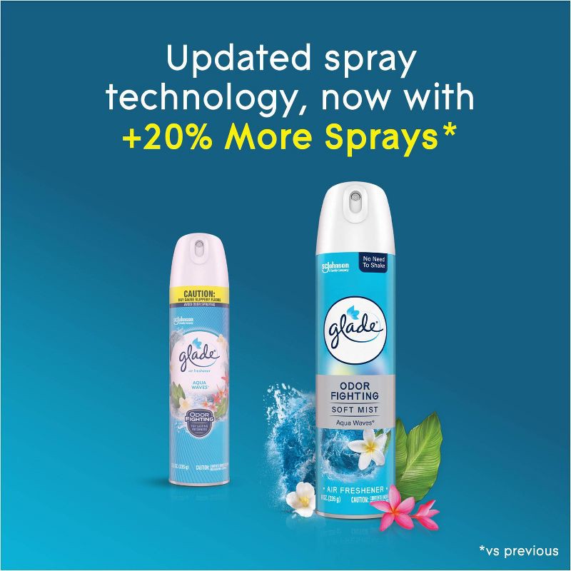 slide 6 of 13, Glade Odor Fighting Air Freshener Room Spray - Aqua Waves - 8oz, 8 oz