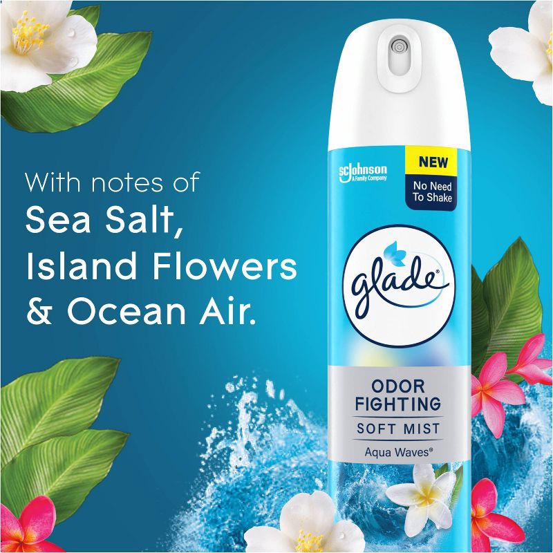 slide 7 of 13, Glade Odor Fighting Air Freshener Room Spray - Aqua Waves - 8oz, 8 oz