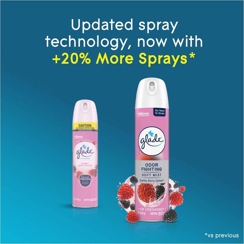 slide 6 of 13, Glade Odor Fighting Air Freshener Room Spray - Bubbly Berry Splash - 8oz, 8 oz