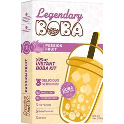 Legendary Boba Passion Fruit Instant Boba Fruit Tea Kit - Caffeine Free - 8oz/3ct