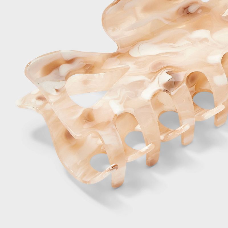 slide 2 of 2, Acrylic Marble Hair Claw Clip - A New Day™ Tan: Fashion Accessory for All Hair Types, 1 ct