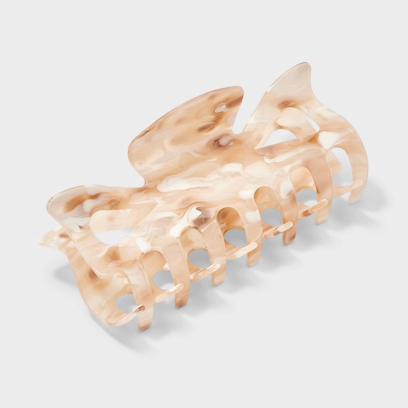 slide 1 of 2, Acrylic Marble Hair Claw Clip - A New Day™ Tan: Fashion Accessory for All Hair Types, 1 ct