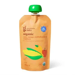 Corn Mango Red Bell Pepper Quinoa Food Tub Baby Snack - 4oz - Good & Gather™: Organic Certified, 8 Months and Up, Pouch, Ready to Eat