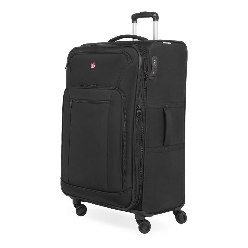 slide 2 of 14, SWISSGEAR Zurich Softside Large Checked Suitcase - Black: Tear-Resistant, Expandable, 1 ct