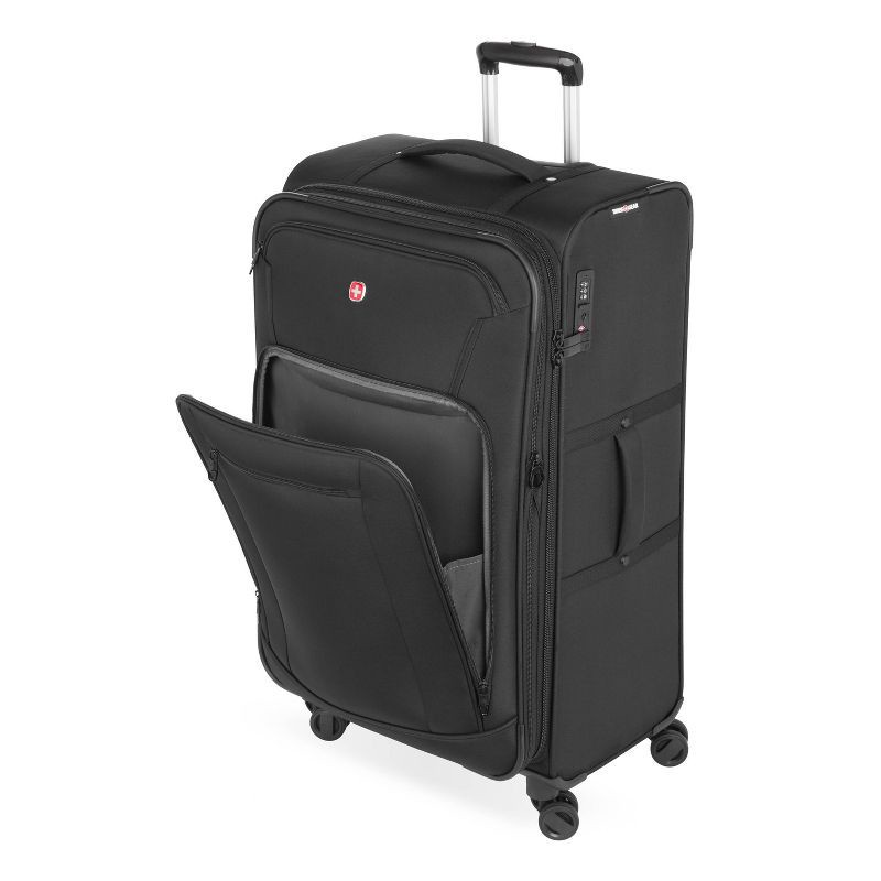 slide 12 of 14, SWISSGEAR Zurich Softside Large Checked Suitcase - Black: Tear-Resistant, Expandable, 1 ct