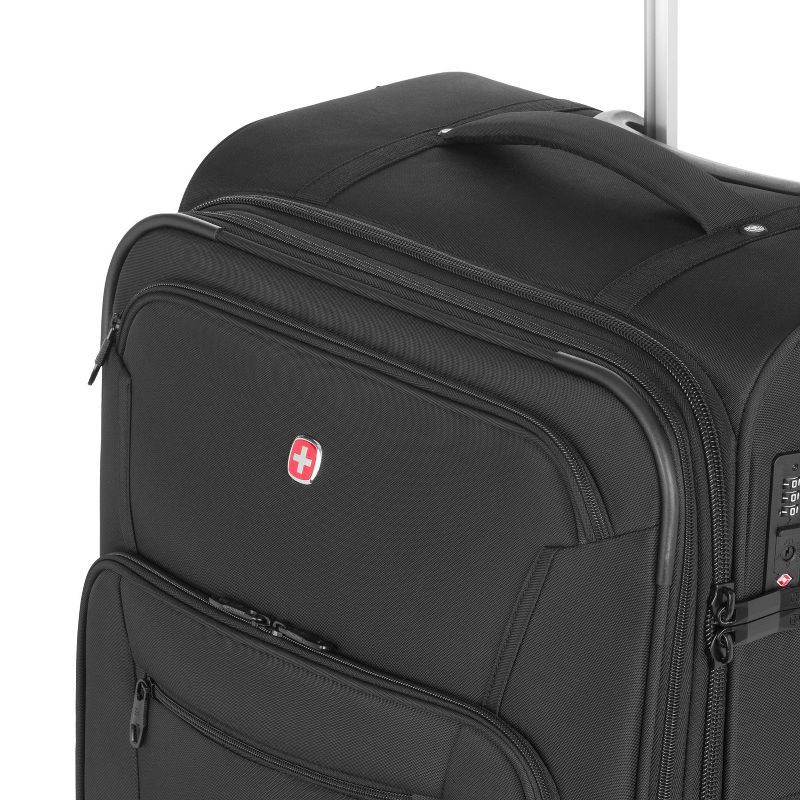 slide 4 of 14, SWISSGEAR Zurich Softside Large Checked Suitcase - Black: Tear-Resistant, Expandable, 1 ct