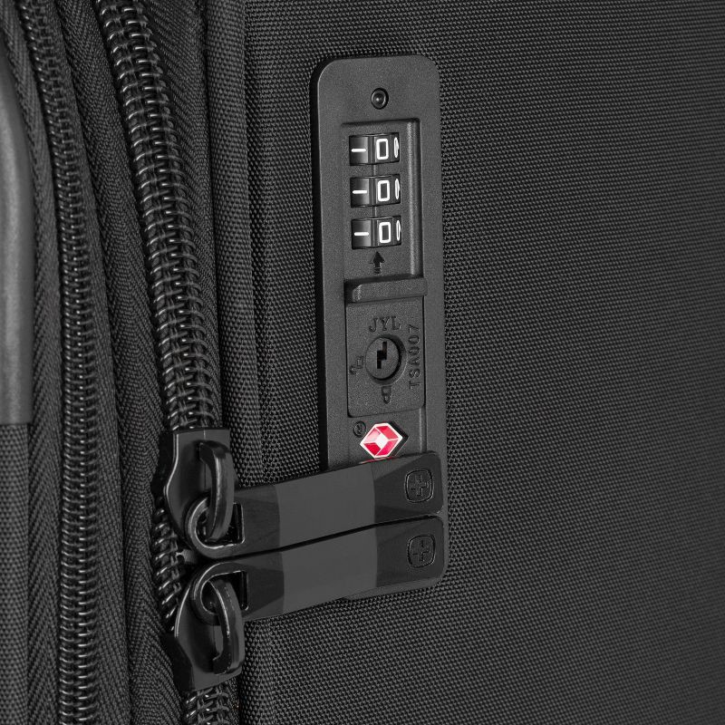 slide 6 of 14, SWISSGEAR Zurich Softside Large Checked Suitcase - Black: Tear-Resistant, Expandable, 1 ct