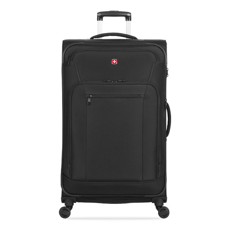 slide 9 of 14, SWISSGEAR Zurich Softside Large Checked Suitcase - Black: Tear-Resistant, Expandable, 1 ct