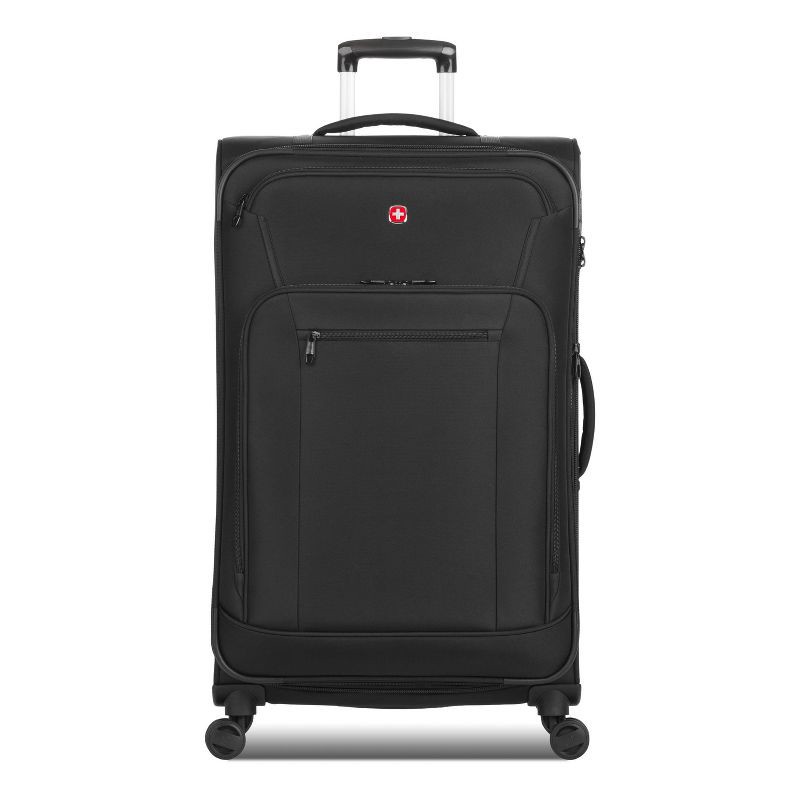 slide 1 of 14, SWISSGEAR Zurich Softside Large Checked Suitcase - Black: Tear-Resistant, Expandable, 1 ct
