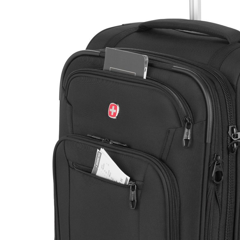 slide 12 of 14, SWISSGEAR Zurich Softside Carry On Suitcase - Black: Telescoping Handle, 8 Wheels, 1 ct