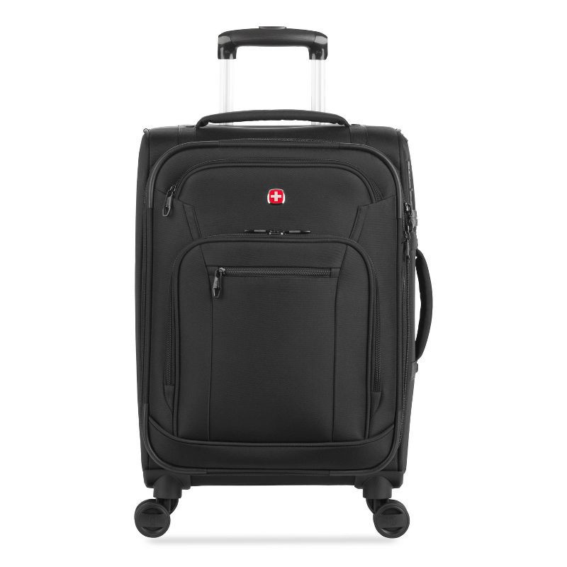 slide 8 of 14, SWISSGEAR Zurich Softside Carry On Suitcase - Black: Telescoping Handle, 8 Wheels, 1 ct
