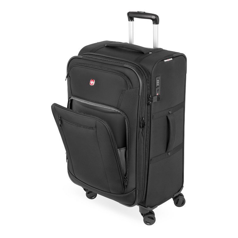 slide 13 of 14, SWISSGEAR Zurich Softside Medium Checked Suitcase - Black, 1 ct