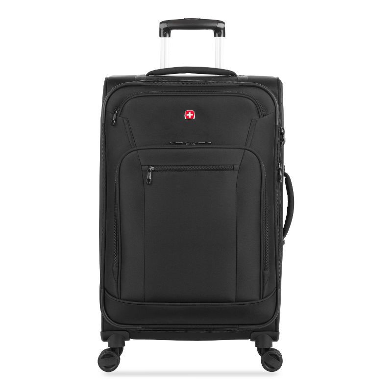 slide 8 of 14, SWISSGEAR Zurich Softside Medium Checked Suitcase - Black, 1 ct