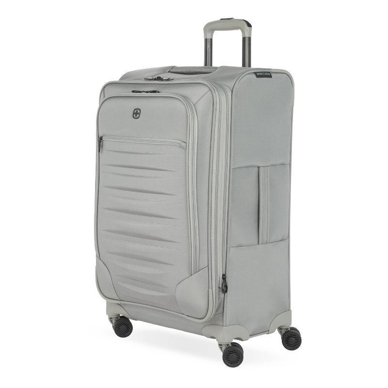 slide 1 of 12, SWISSGEAR Checklite Softside Medium Checked Suitcase - Gray, 1 ct