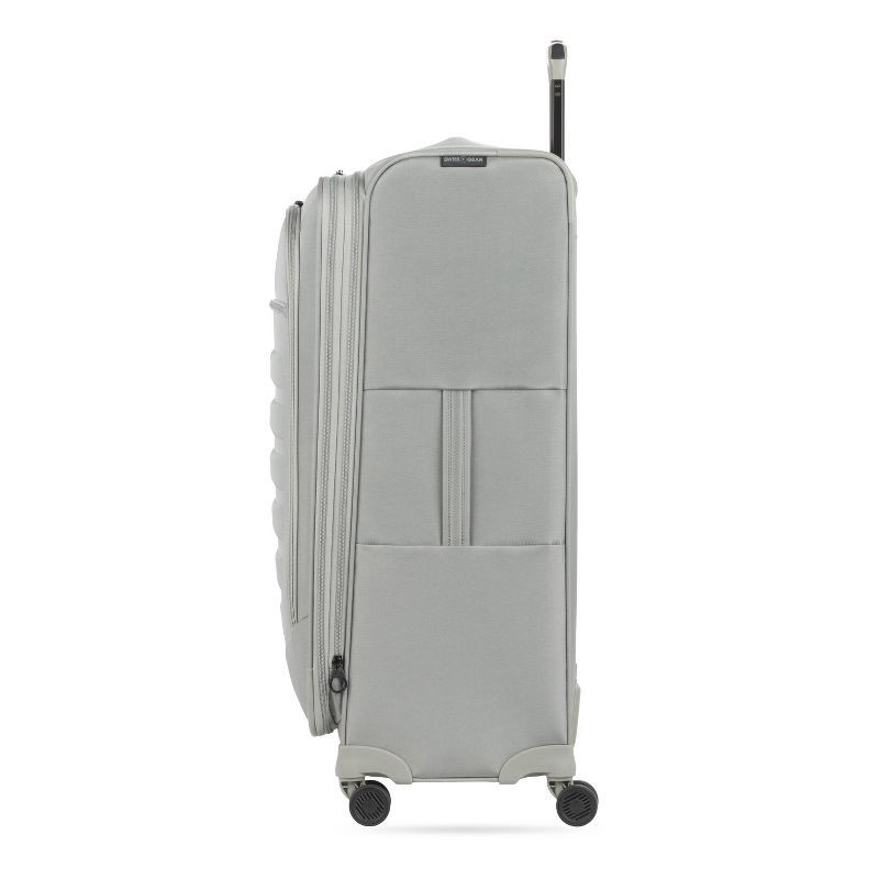 slide 4 of 12, SWISSGEAR Checklite Softside Large Checked Suitcase - Gray: Tear-Resistant, 8 Wheels, 1 ct