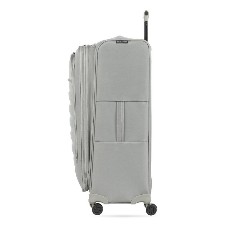 slide 5 of 12, SWISSGEAR Checklite Softside Large Checked Suitcase - Gray: Tear-Resistant, 8 Wheels, 1 ct
