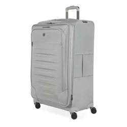 SWISSGEAR Checklite Softside Large Checked Suitcase - Gray: Tear-Resistant, 8 Wheels