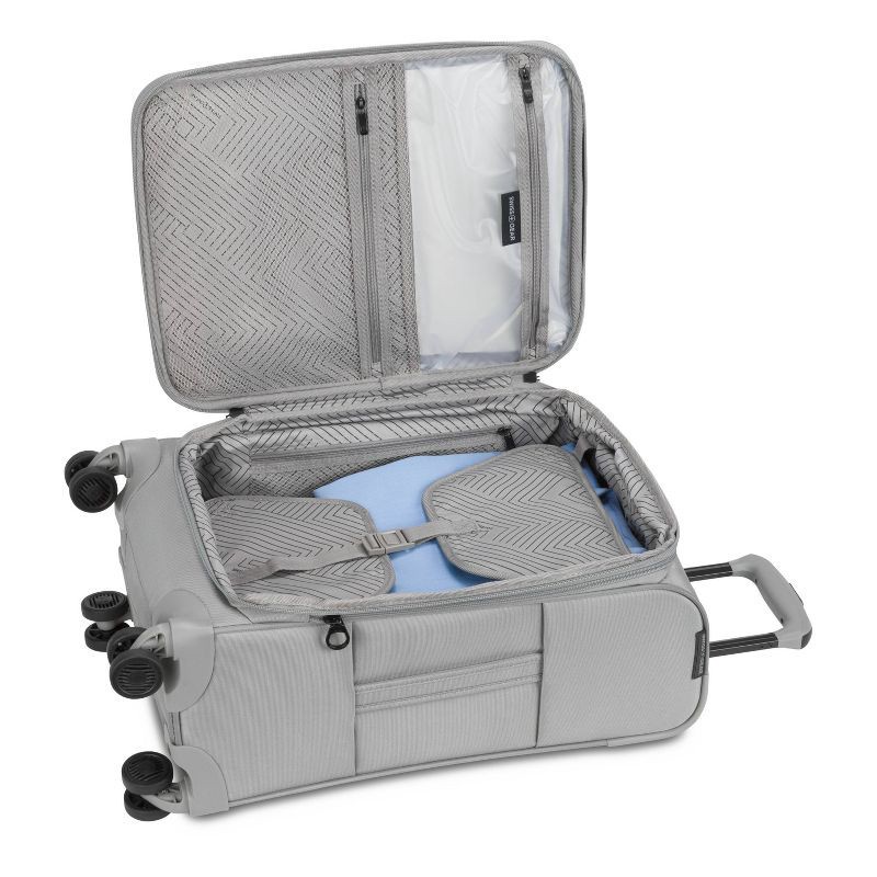 slide 10 of 12, SWISSGEAR Checklite Softside Carry On Suitcase - Gray: 8 Wheels, Expandable, Tear-Resistant, 1 ct