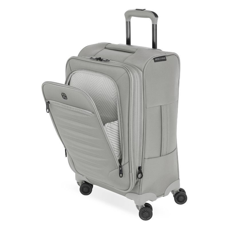 slide 2 of 12, SWISSGEAR Checklite Softside Carry On Suitcase - Gray: 8 Wheels, Expandable, Tear-Resistant, 1 ct