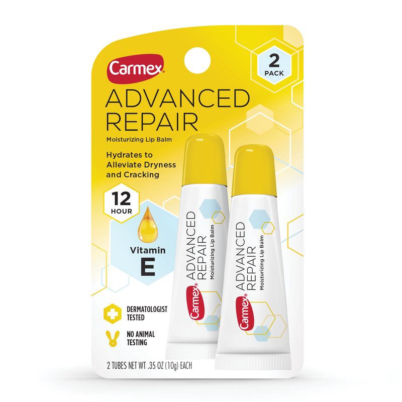 slide 1 of 8, Carmex Advanced Repair Moisturizing Lip Balm Tube - 2pk, 2 ct