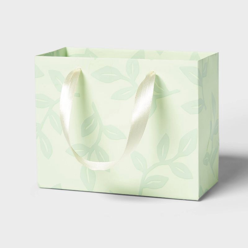 slide 1 of 3, XSmall Leaf Gift Bag Green - Spritz™, 1 ct