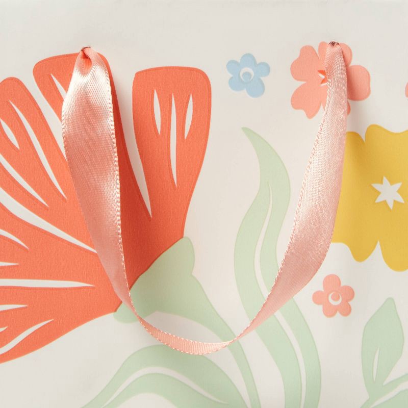 slide 3 of 3, Small Floral Gift Bag Cream - Spritz™, 1 ct