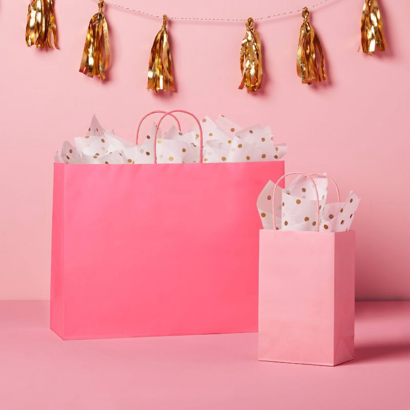 slide 2 of 3, Medium Reusable Felt Scalloped Edge 12.6"x10" Gift Bag Light Pink - Spritz™, 1 ct