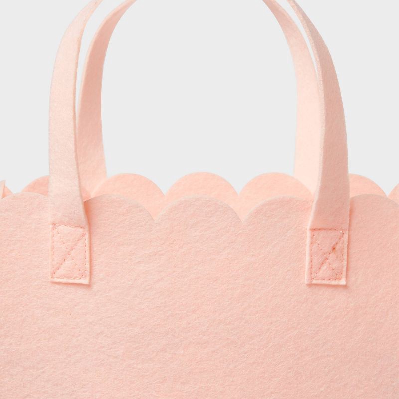 slide 3 of 3, Medium Reusable Felt Scalloped Edge 12.6"x10" Gift Bag Light Pink - Spritz™, 1 ct