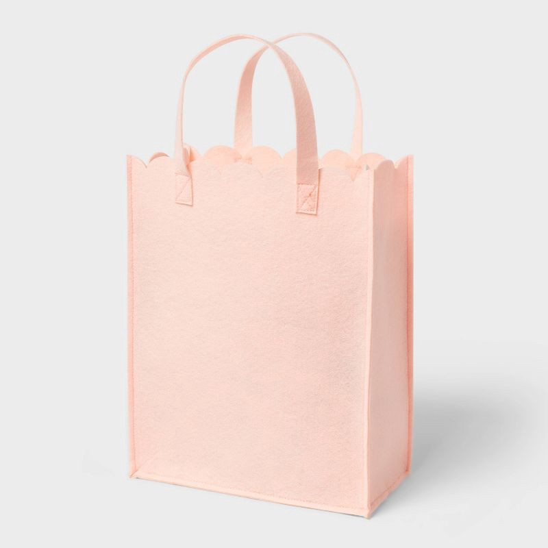 slide 1 of 3, Medium Reusable Felt Scalloped Edge 12.6"x10" Gift Bag Light Pink - Spritz™, 1 ct