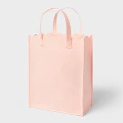 Medium Reusable Felt Scalloped Edge 12.6"x10" Gift Bag Light Pink - Spritz™