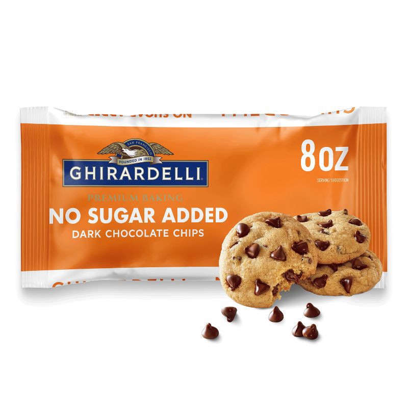 slide 1 of 7, GHIRARDELLI Premium Baking No Sugar Added Dark Chocolate Chips - 8oz, 8 oz