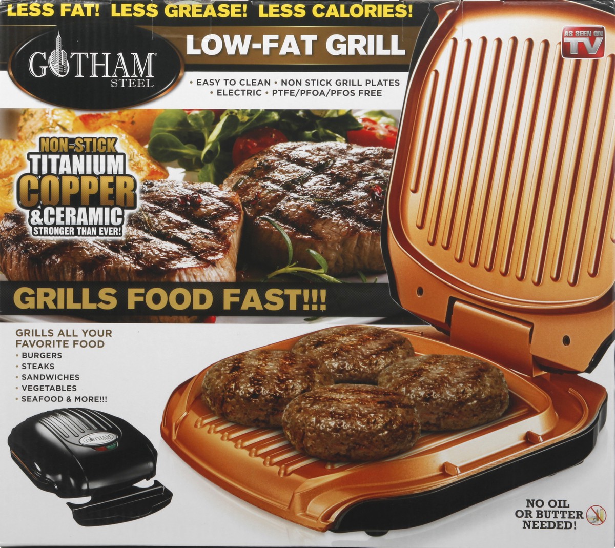 slide 5 of 9, Gotham Steel Folding Electric Grill, 1 ct