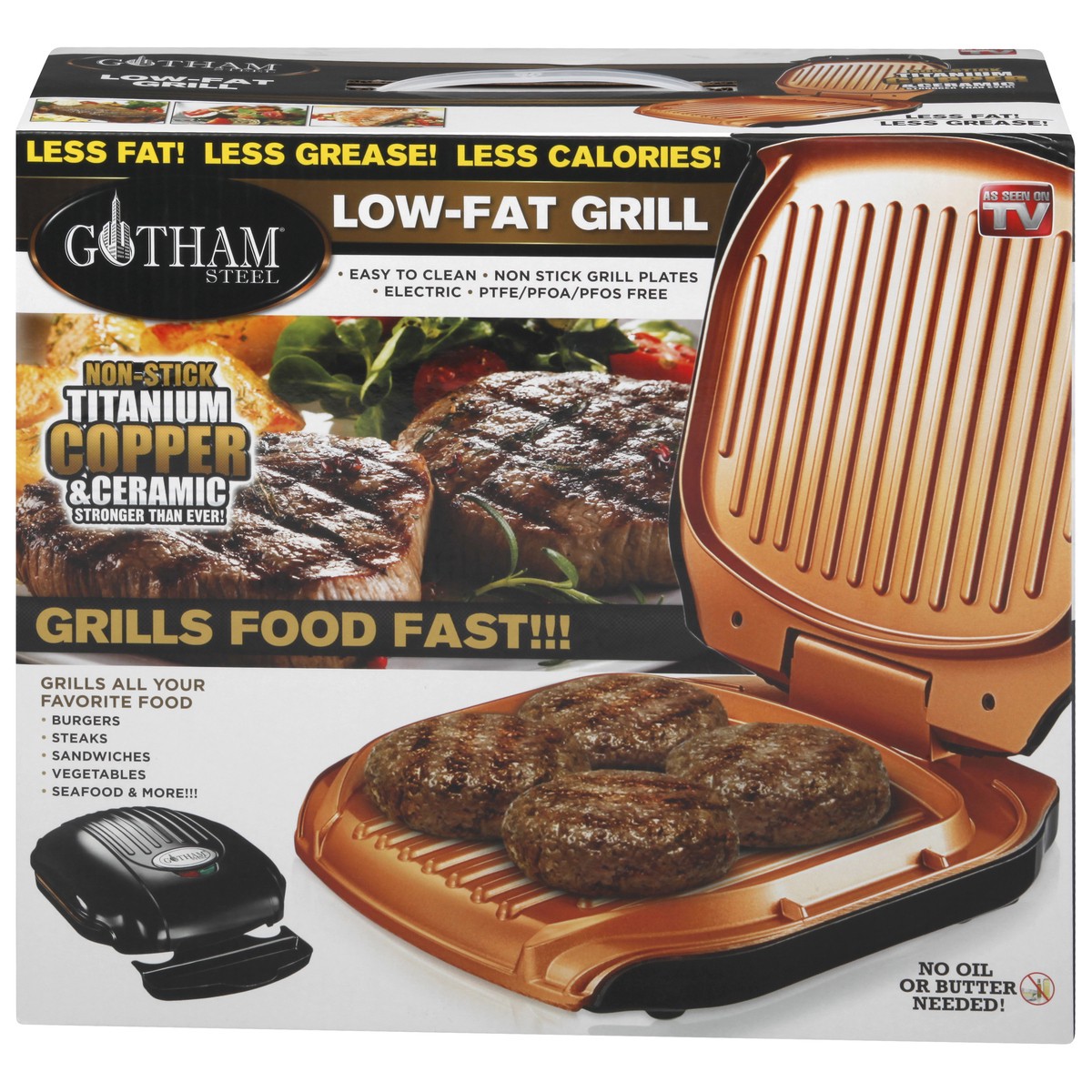 slide 1 of 9, Gotham Steel Folding Electric Grill, 1 ct