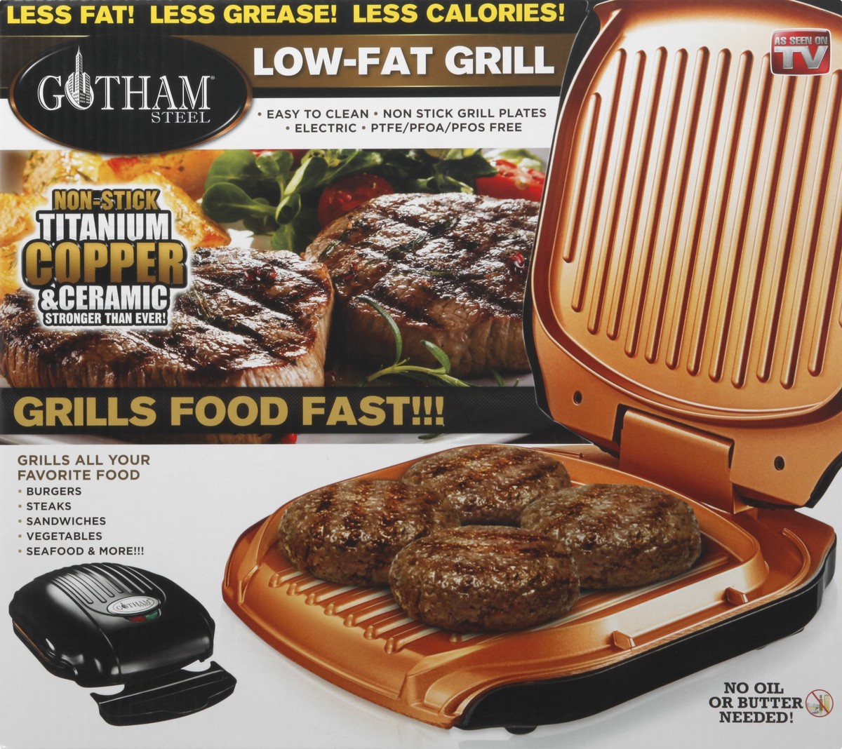 slide 6 of 9, Gotham Steel Folding Electric Grill, 1 ct