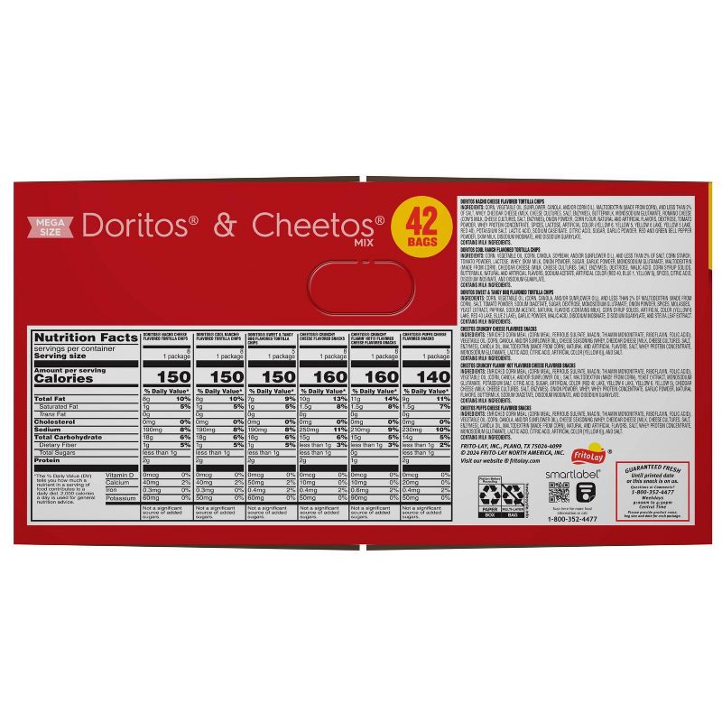 slide 2 of 13, Frito-Lay Frito Lay Variety Pack Doritos & Cheetos Mix - 42ct, 41.375 oz, 42 ct
