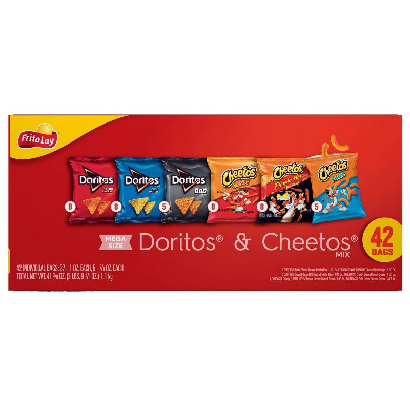 slide 4 of 13, Frito-Lay Frito Lay Variety Pack Doritos & Cheetos Mix - 42ct, 41.375 oz, 42 ct