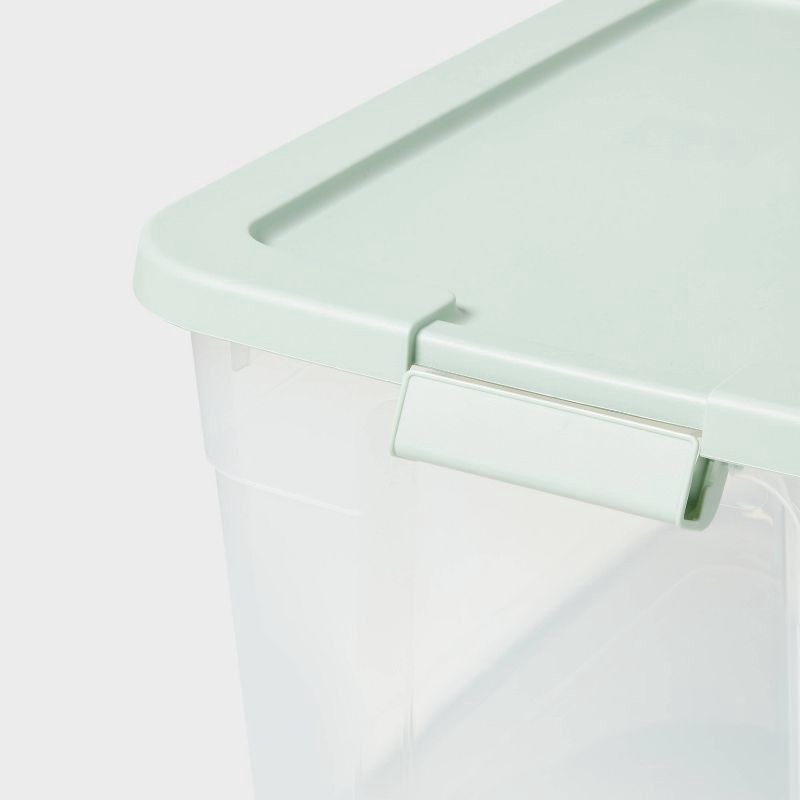 slide 3 of 3, 66qt Clear Latching Storage Box Daydream Green - Brightroom™, 66 qt