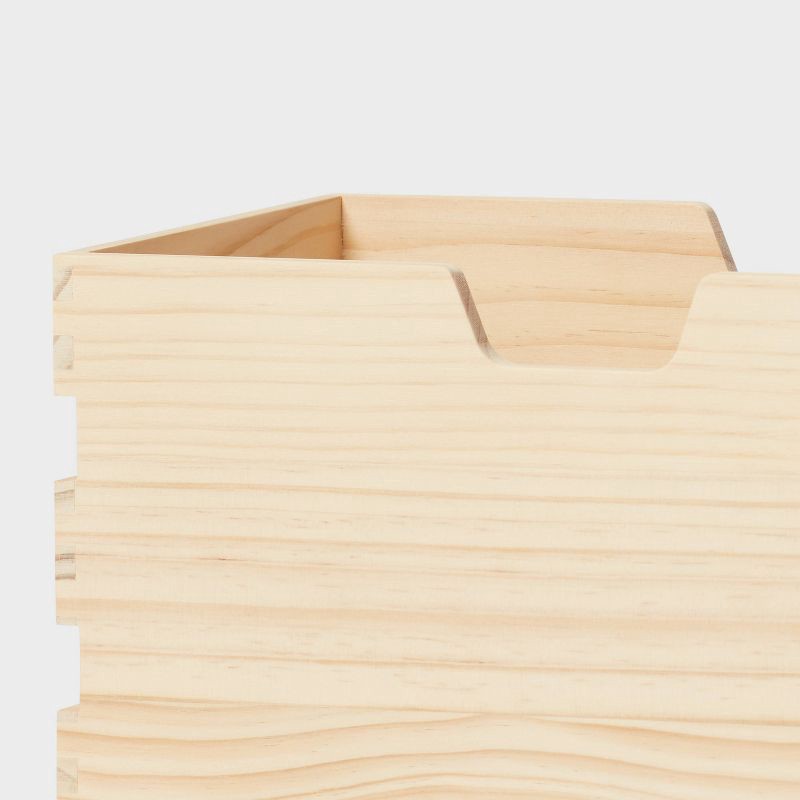 slide 3 of 3, Narrow Wood Bin - Brightroom™, 1 ct