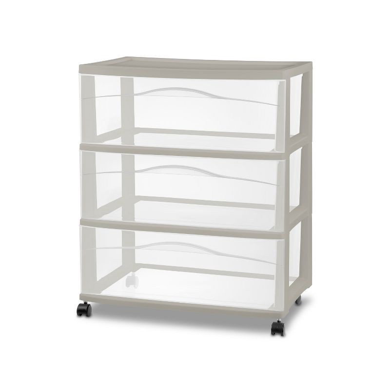 slide 1 of 5, 3 Drawer Wide Cart Spaceship Gray - Brightroom™, 1 ct