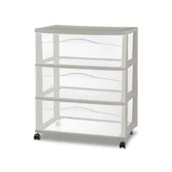 3 Drawer Wide Cart Spaceship Gray - Brightroom™