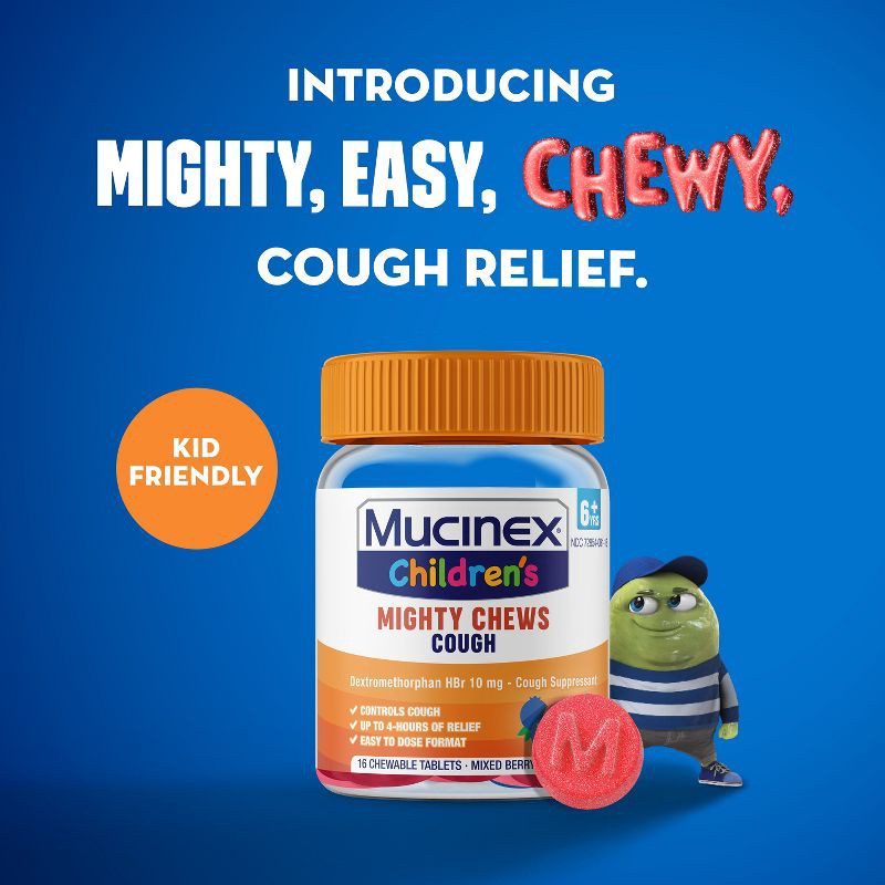 slide 3 of 10, Mucinex Children's Day-Time Cough Mighty Chews, 1 ct
