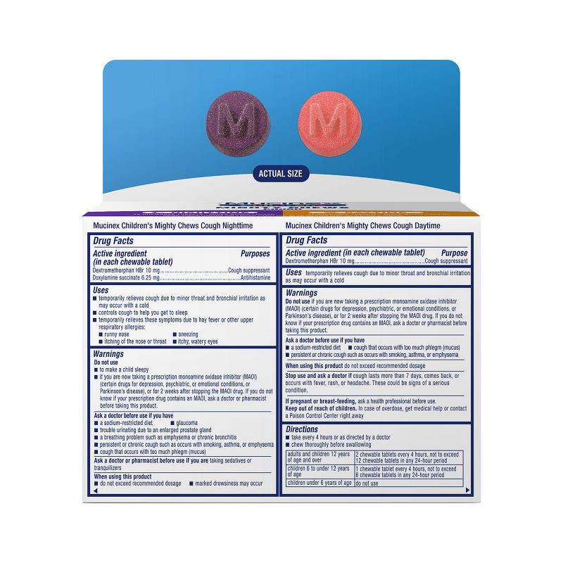 slide 2 of 11, Mucinex Children's Cough Mighty Chews - Day/Night Combo - 32ct, 32 ct
