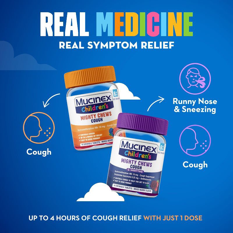 slide 6 of 11, Mucinex Children's Cough Mighty Chews - Day/Night Combo - 32ct, 32 ct