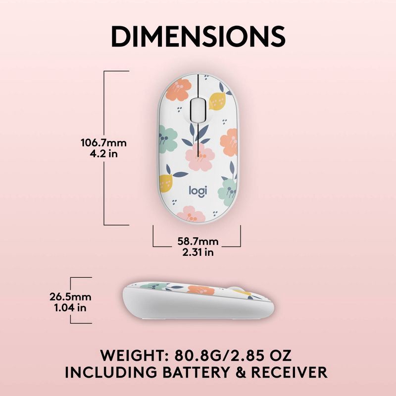 slide 7 of 9, Logitech M340 Mouse - Floral Bouquet, 1 ct