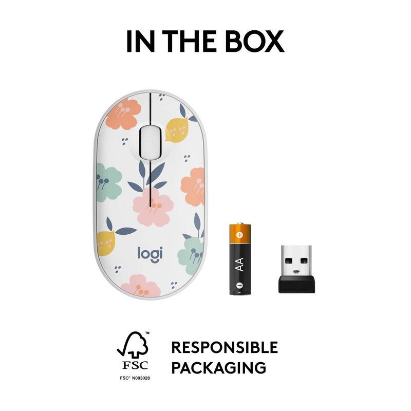 slide 8 of 9, Logitech M340 Mouse - Floral Bouquet, 1 ct