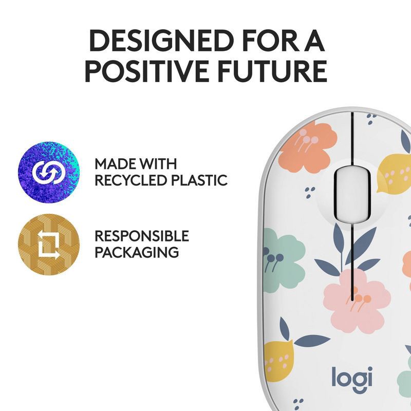 slide 9 of 9, Logitech M340 Mouse - Floral Bouquet, 1 ct