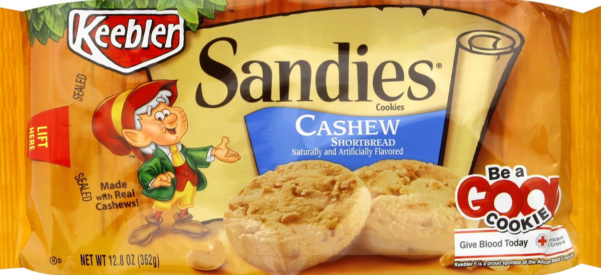 slide 5 of 6, Keebler Sandies Cashew Shortbred Cookies, 12.8 oz